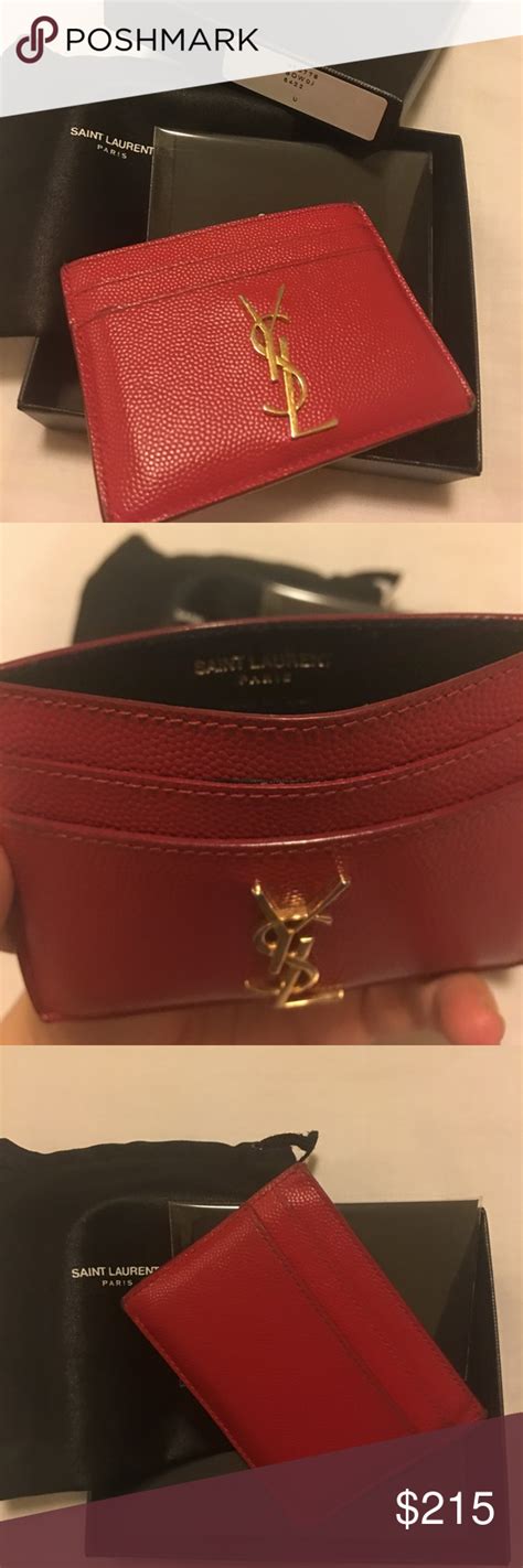 ysl red zipper cardholder|YSL card case.